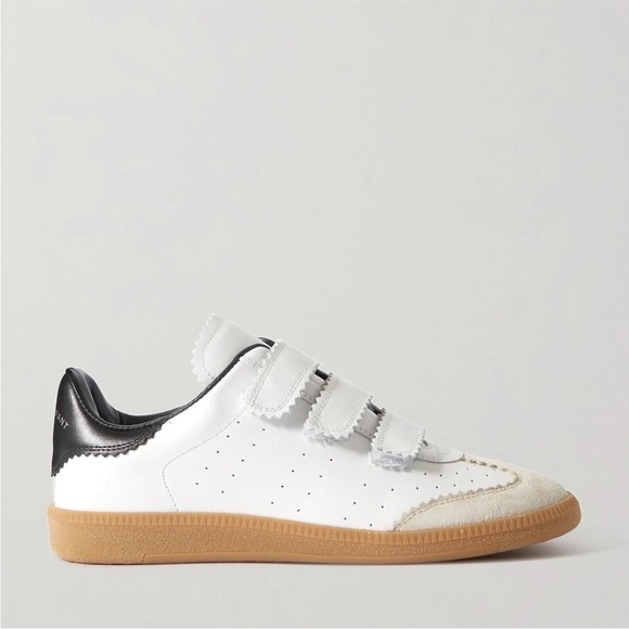 Isabel Marant Beth Sneaker in White/Black/Gum Sole sz 38 New in Box - Picture 1 of 9